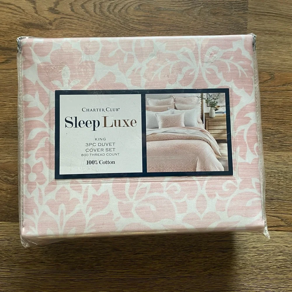 Charter Club Sleep Luxe Petal 800 Thread Ombre Cotton 3-Pc. Duvet Set, king